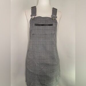Black and White Plaid overall Dress